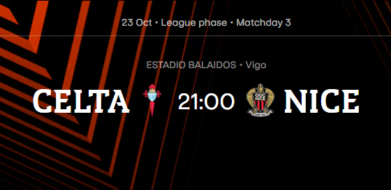 Celta protiv Nice | 23. oktobar 2025
