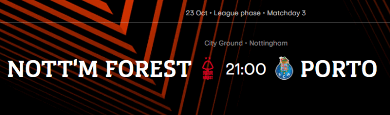Nott'm Forest Nottingham Forest FC 21:00 Porto