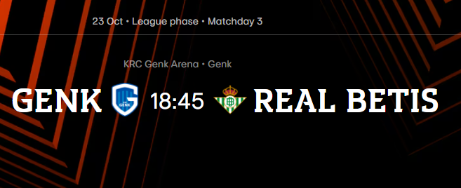 Genk - Real Betis | 23. oktobar 2025
