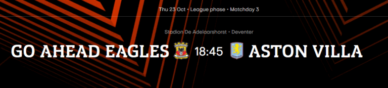 Go Ahead Eagles - Aston Vila | 23. oktobar 2025