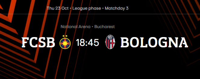 FCSB – Bologna | 23. oktobar 2025