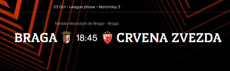 Braga - Crvena zvezda | 23. oktobar 2025