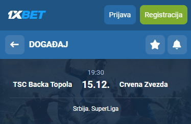 Bačka Topola vs Crvena zvezda