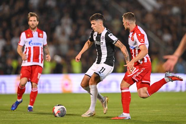 PARTIZAN vs CRVENA ZVEZDA MILAN VUKOTIC football Crvena zvezda vs Partizan Superleague Serbian national championship match at Partizan stadium, Belgrade, 20.09.2025 Foto: FOOTBALL, SUPERLEAGUE NATIONAL CHAMPIONSHIP, CRVENA ZVEZDA, RED STAR, PARTIZAN Belgrade Partizan stadium Serbia Copyright: xMarkoxMetlas/xMNxPressx