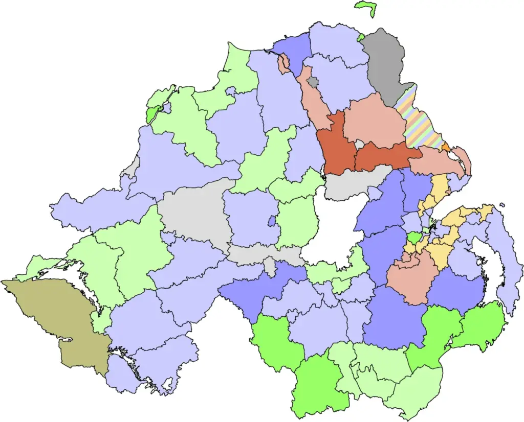 1977 Northern Ireland local elections by DEA.png